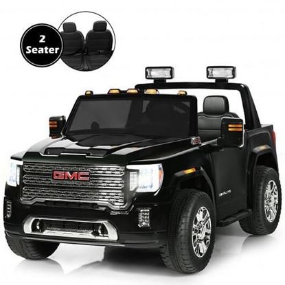 Picture of 12V 2-Seater Licensed GMC Kids Ride On Truck RC Electric Car with Storage Box-Blue