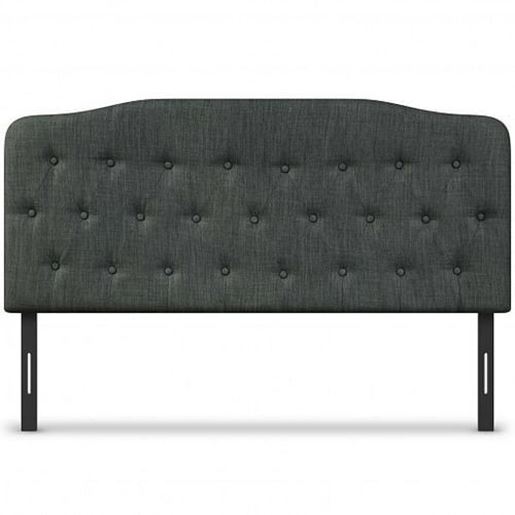 Picture of Queen Upholstered Headboard with Adjustable Heights-Dark Gray