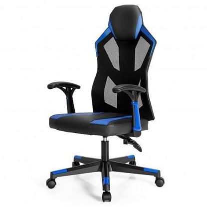 Picture of Gaming Chair with Adjustable Mesh Back-Blue