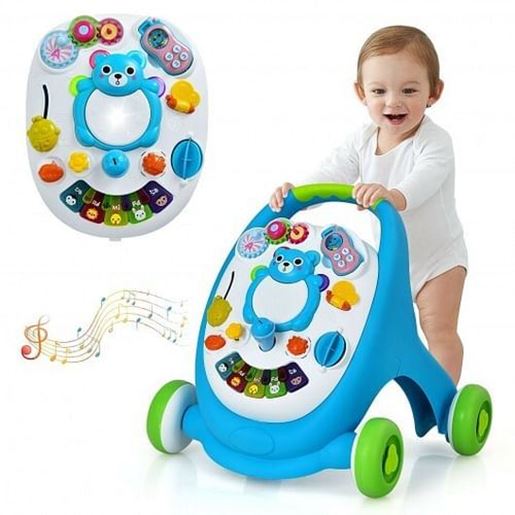 Picture of Sit-to-Stand Toddler Learning Walker with Lights and Sounds-Blue