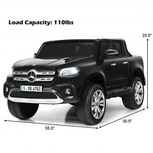 Picture of 12V 2-Seater Kids Ride On Car Licensed Mercedes Benz X Class RC with Trunk-Black