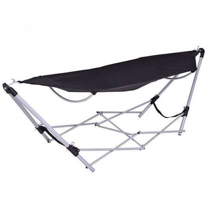 Picture of Portable Folding Steel Frame Hammock with Bag-Black