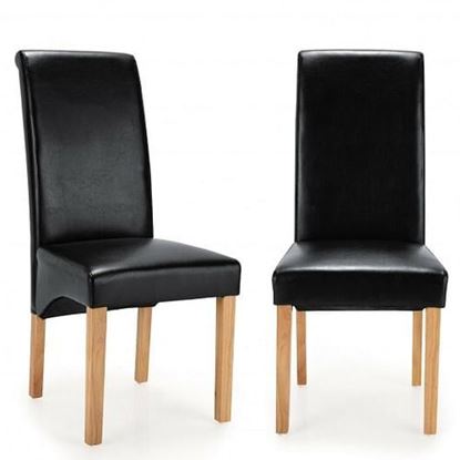 Picture of Set of 2 Dining Chairs with Rubber Wood Legs-Black