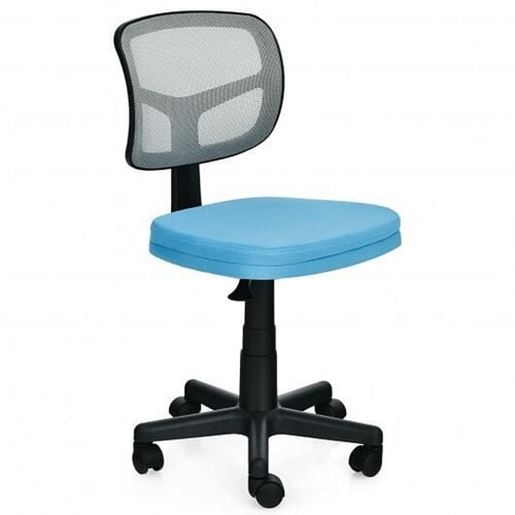 Picture of Armless Computer Chair with Height Adjustment and Breathable Mesh for Home Office-Pink