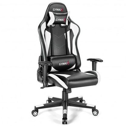 Picture of Gaming Chair Adjustable Swivel Racing Style Computer Office Chair-White