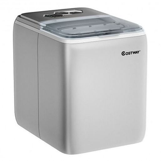 Picture of 44 lbs Portable Countertop Ice Maker Machine with Scoop-Silver