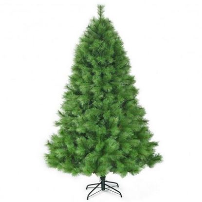 Picture of 7 Feet Hinged Artificial Christmas Tree Holiday Decoration with Stand