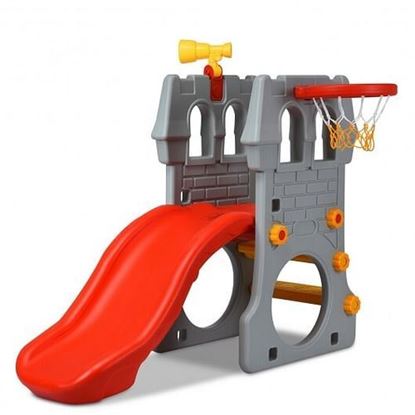 Picture of Children Castle Slide with Basketball Hoop and Telescope