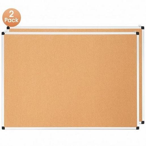 Picture of 44 x 32 Inch Cork Notice Pin Board  with Aluminum Frame-2 Pack