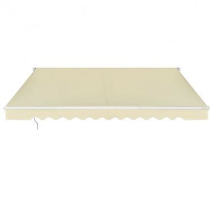 Picture of 8.2  6.5 Feet Retractable Patio Awning Aluminum Deck Sunshade-Beige