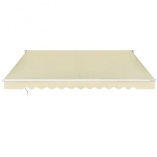 Picture of 8.2  6.5 Feet Retractable Patio Awning Aluminum Deck Sunshade-Beige