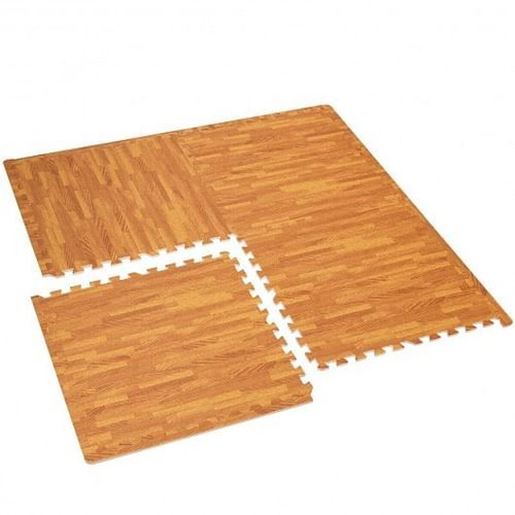 Picture of 12PC Wood Grain Interlocking Floor Mats -Natural