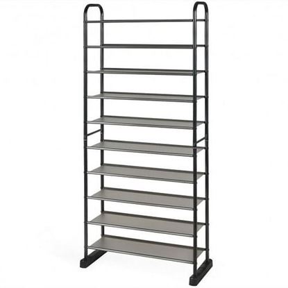 Picture of 10-Tier Metal Frame Shoe Rack Space-saving Shoe Organizer