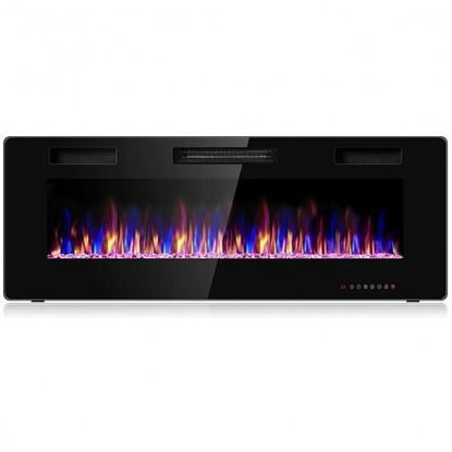 Picture of 50 inch Recessed Ultra Thin Wall Mounted Electric Fireplace with Timer