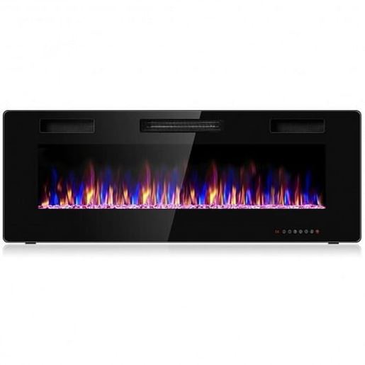 Picture of 50 inch Recessed Ultra Thin Wall Mounted Electric Fireplace with Timer