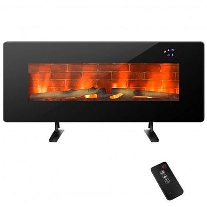 Picture of 42 Inch Electric Wall Mounted Freestanding Fireplace with Remote Control-Black