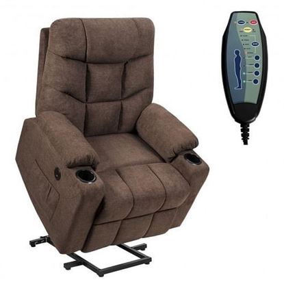Picture of Electric Power Lift Recliner Massage Sofa-Light Gray