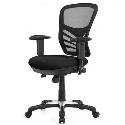 Picture of Ergonomic Mesh Office Chair with Adjustable Back Height and Armrests-Black