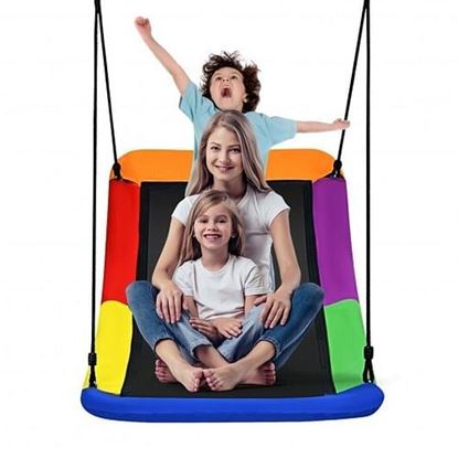 Picture of 700lb Giant 60 Inch Skycurve Platform Tree Swing for Kids and Adults-Multicolor