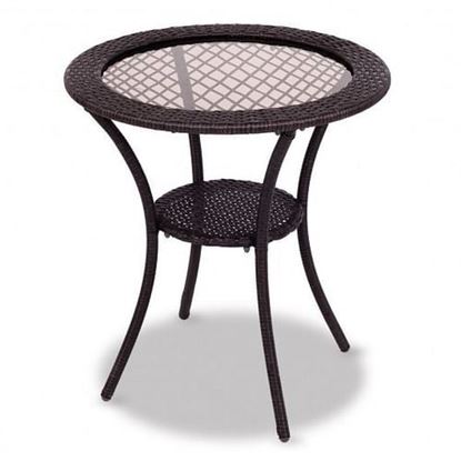 Picture of Round Rattan Wicker Coffee Table with Lower Shelf