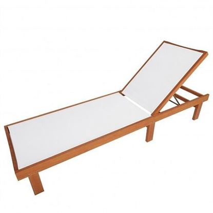 Picture of Solid Wood Back Adjustable Patio Lounge Chair