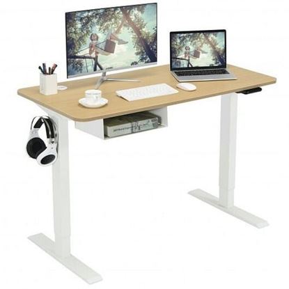 Picture of 48" Electric Standing Adjustable Desk with Control Panel and USB Port-Beige