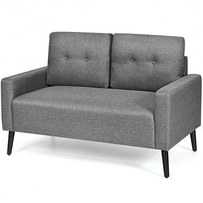 Picture of 55 Inch Modern Loveseat Sofa with Cloth Cushion-Gray