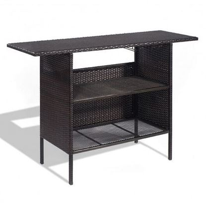 Picture of Outdoor Patio Rattan Bar Counter Table