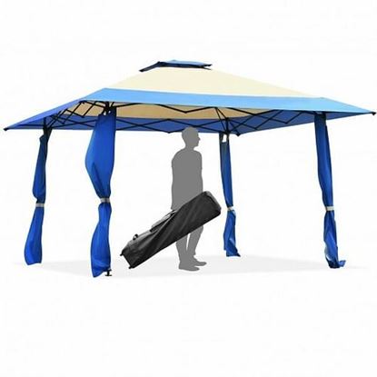 Picture of 13 Feet x 13 Feet Pop Up Canopy Tent Instant Outdoor Folding Canopy Shelter-Blue