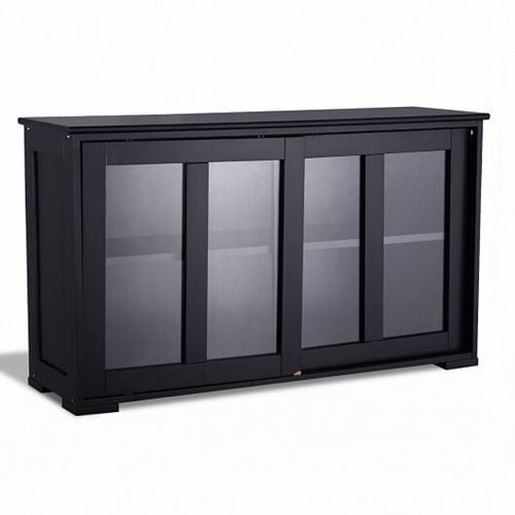 Picture of Kitchen Storage Cabinet with Glass Sliding Door