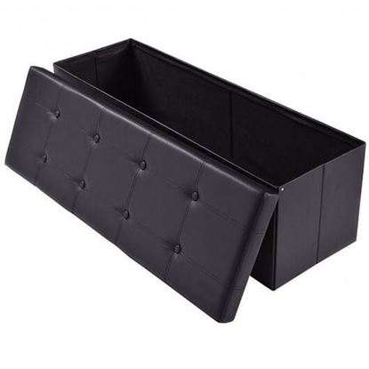 Picture of 45" Large Folding Ottoman Storage Seat-Black