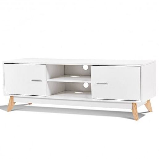 Foto de Entertainment Center Console Cabinet TV Stand with 2 Doors