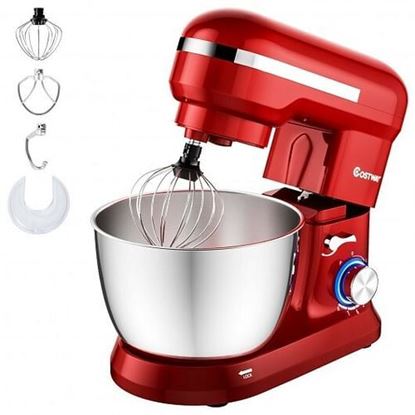 Picture of 4.8 Qt 8-speed Electric Food Mixer with Dough Hook Beater-Red