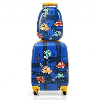 Picture of 2 Pieces Kids Luggage Set with Backpack and Suitcase for Travel