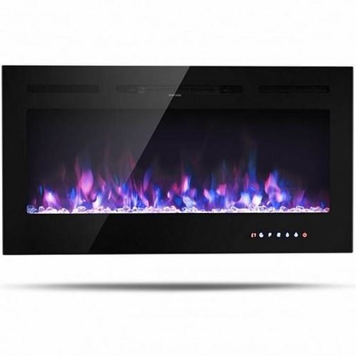 Picture of 40-Inch Electric Fireplace Recessed Wall Mounted with Multicolor Flame