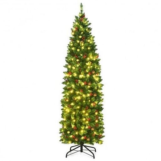 Picture of 6.5 Feet Pre-lit Hinged Pencil Christmas Tree