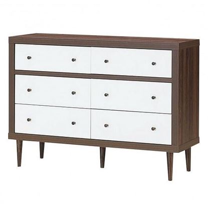 Picture of 6 Drawer Wood Chest of Drawers Storage Freestanding Cabinet Organizer