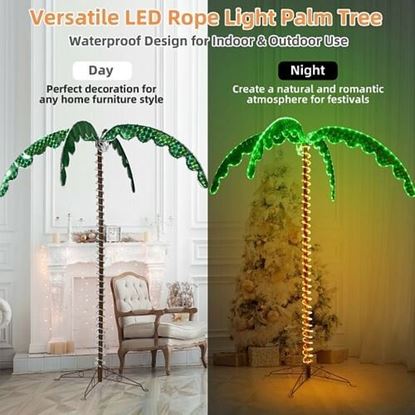 Picture of 5.5 Feet LED Pre-lit Palm Tree Decor with Light Rope