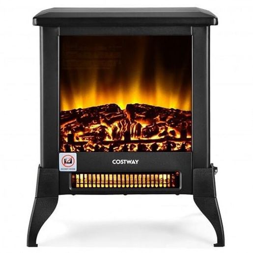 Picture of Compact Portable Space Heater with Realistic Flame Effect-Black