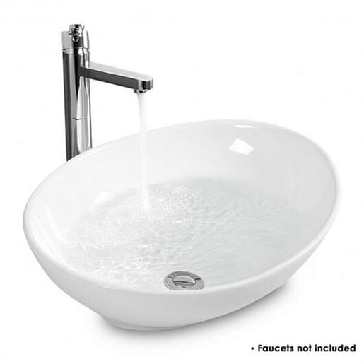 Foto de Oval Bathroom Basin Ceramic Vessel Sink