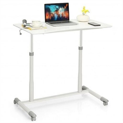 Picture of Height Adjustable Computer Desk Sit to Stand Rolling Table