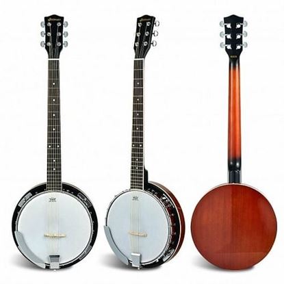 Picture of 39 Inch Sonart Full Size 6-string 24 Bracket Professional Banjo Instrument with Open Back