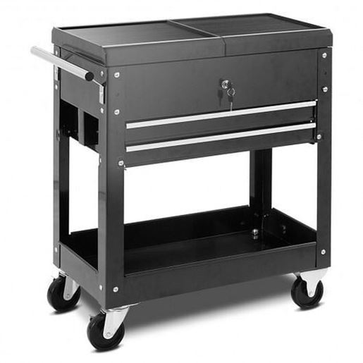 Picture of Rolling Mechanics Tool Cart Slide Top Utility Storage Cabinet Organizer 2 Drawer