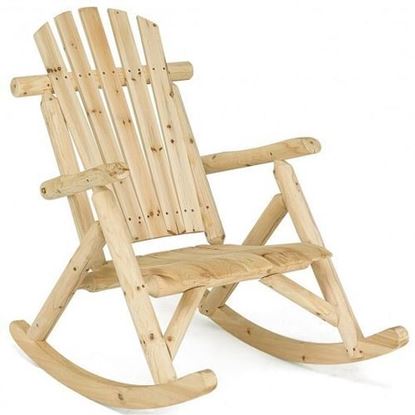 Picture of Wood Single Porch Rocker Lounge Patio Rocking Chair