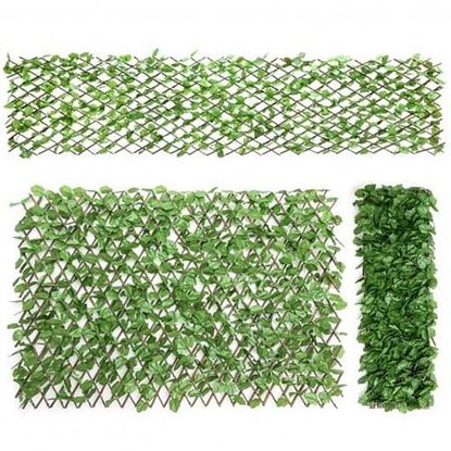 Picture of 3 Pcs Retractable Artificial Leaf Faux Ivy Privacy Fence Screen Expandable