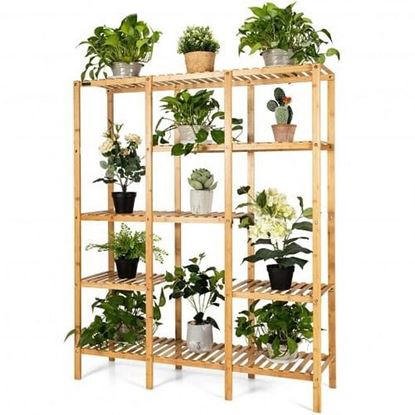 Picture of Multifunctional Bamboo Shelf Storage Organizer Rack