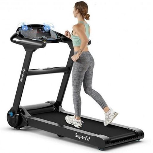 Picture of 2.25HP Folding Treadmill Running Jogging Machine with LED Touch Display-Black