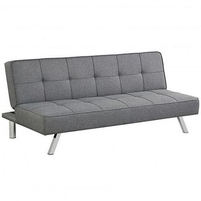 Picture of Convertible Futon Sofa Bed Adjustable Sleeper with Stainless Steel Legs