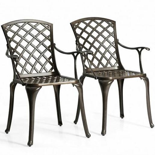 Picture of Outdoor Aluminum Dining Set of 2 Patio Bistro Chairs