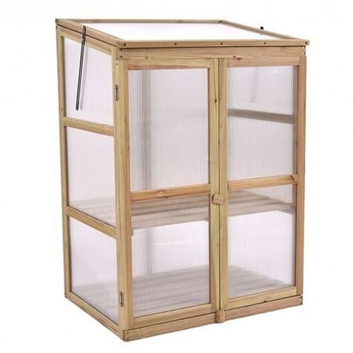 Picture of Garden Portable Wooden Raised Plants Greenhouse